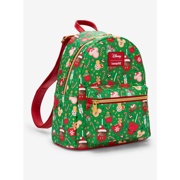 Loungefly Disney Mickey Mouse Christmas Holiday Treats Mini Backpack - Picture 2 of 4
